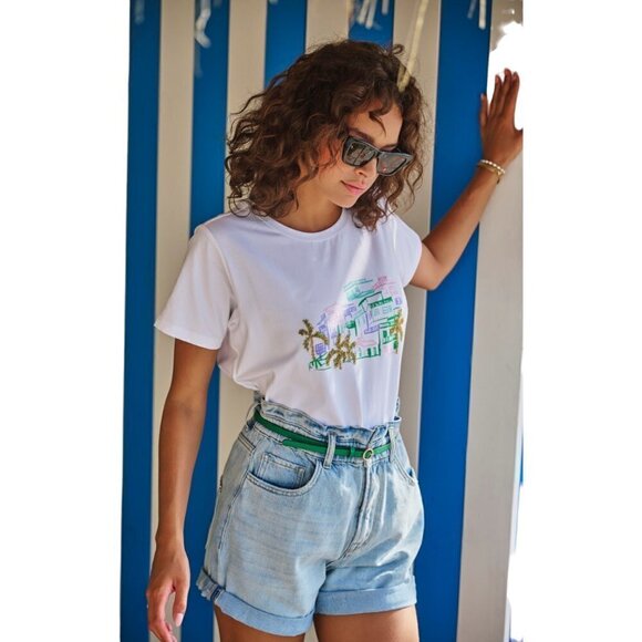 NWT ESQUALO Paperbag Mom Style Denim Jean Shorts - Picture 2 of 8